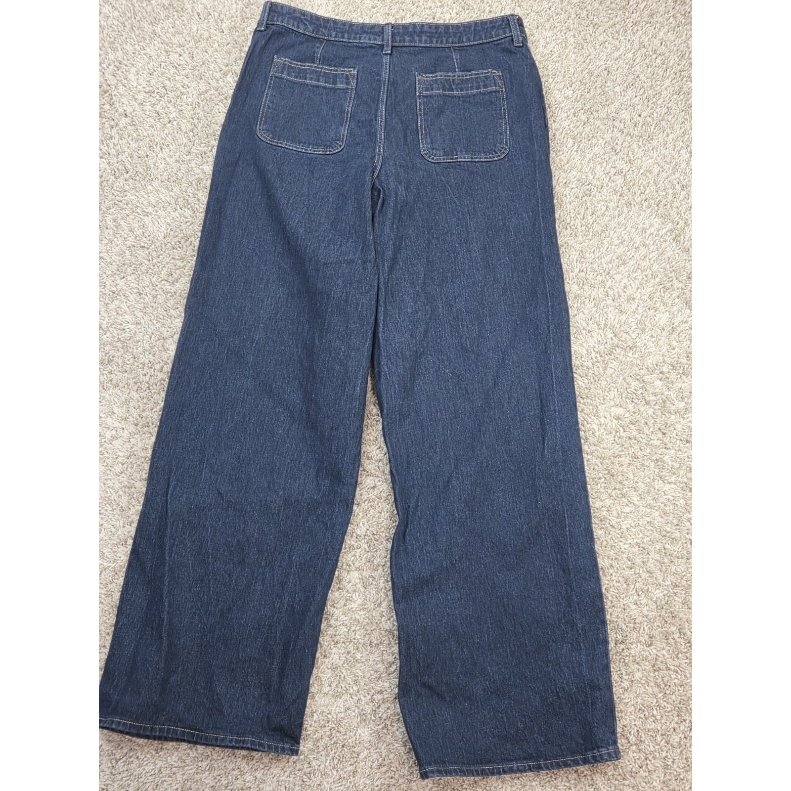 Free Assembly Women's Wide Leg Patch Pocket Jeans Size 16 Tall Dark Wash Denim — image 3 of 3
